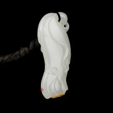 新疆和田玉紅皮白玉籽玉掛件 蘭花 10克