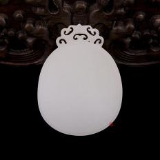 新疆和田玉白皮一級(jí)白玉籽玉玉牌 平安無(wú)事牌 29.8克