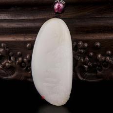 穆宇靜 新疆和田玉灑金皮羊脂白玉籽玉把件 春曉（獨籽） 91.4克