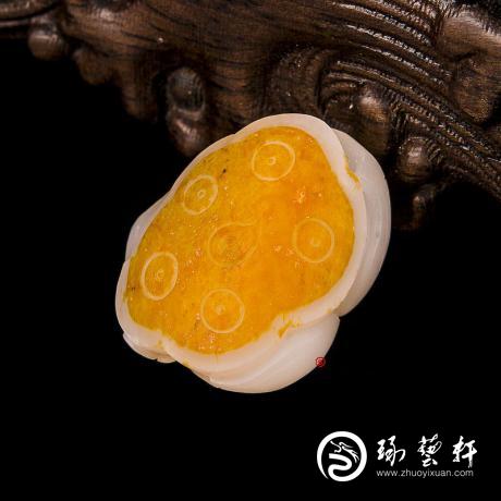 【琢藝軒】新疆和田玉紅皮羊脂白玉籽玉掛件 蓮蓬 10克