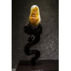 穆宇靜 新疆和田玉紅沁一級(jí)白玉籽玉把件 火神 166克