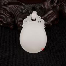 新疆和田玉羊脂白玉籽玉玉牌 平安無(wú)事牌 16克