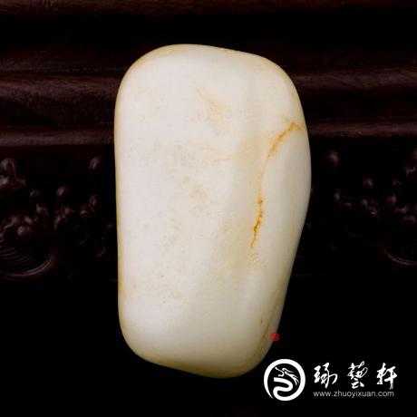 【琢藝軒】新疆和田灑金皮白玉籽玉 原石 207克