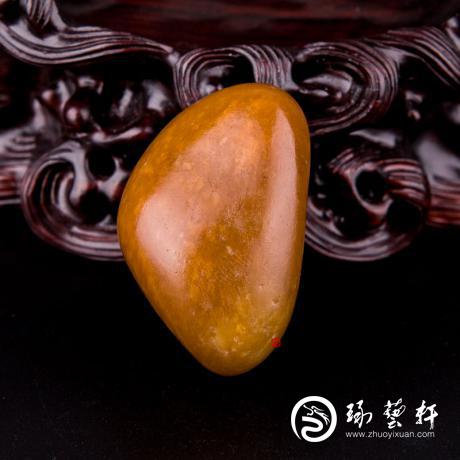 【琢藝軒】新疆和田玉棗紅皮白玉籽玉 原石 35.3克