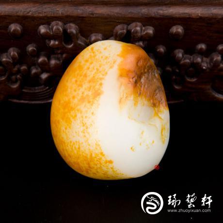 【琢藝軒】新疆和田玉黃皮白玉籽玉 原石 129克