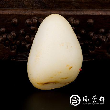 【琢藝軒】新疆和田玉黃皮一級白玉籽玉 原石 103克