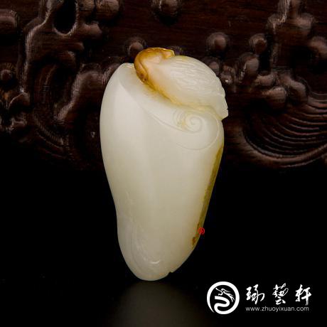 【琢藝軒】新疆和田紅皮白玉籽玉掛件 安居樂(lè)業(yè) 26.4克
