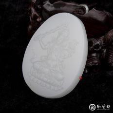 新疆和田玉灑金皮羊脂白玉籽玉玉牌