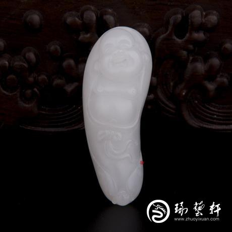 【琢藝軒】新疆和田玉白皮一級(jí)白玉籽玉掛件 佛 20.7克