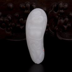 新疆和田玉白皮一級白玉籽玉掛件 佛 20.7克