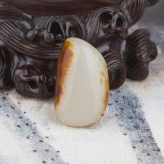 新疆和田玉棗紅皮一級白玉籽玉 原石 10.7克