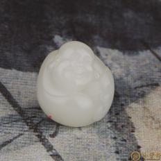 新疆和田玉白皮羊脂白籽玉掛件 佛 15.2克