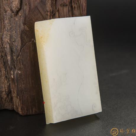 【琢藝軒】新疆和田玉灑金皮白玉籽玉 原料 88.2克