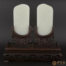 穆宇靜 新疆和田玉黃皮白玉籽玉玉牌 普渡眾生 217.7克 218.3克