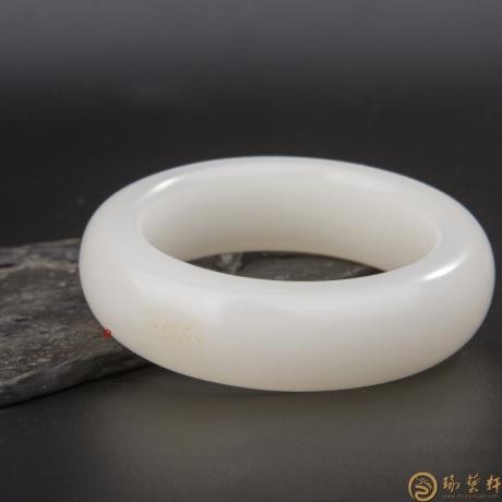 【琢藝軒】新疆和田玉灑金皮一級(jí)白玉籽玉 手鐲 131.5克