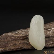 新疆和田玉白皮白玉籽玉掛件 觀音 11克