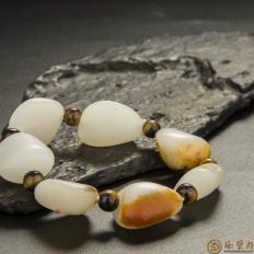 新疆和田玉白玉籽玉 原石手鏈 39.7克