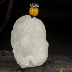 新疆和田玉白皮一級白玉籽玉掛件 六牙白象 35.5克