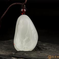 新疆和田玉白皮羊脂白玉籽玉掛件 一帆風(fēng)順（獨籽） 20克