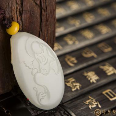 新疆和田玉白皮一級白玉籽玉掛件 悟 29.8克