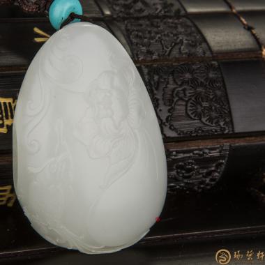 新疆和田玉灑金皮羊脂白玉籽玉把件 花開(kāi)富貴 57.9克