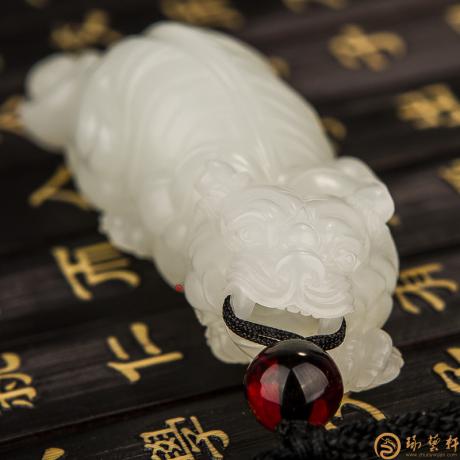 【琢藝軒】新疆和田黃皮一級(jí)白玉籽玉把件 王者 67克