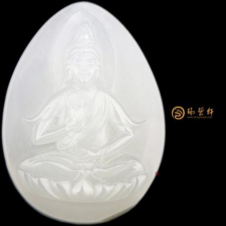 【琢藝軒】新疆和田白皮一級(jí)白籽玉掛件 觀音 25.5克