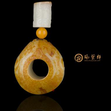 穆宇靜 新疆和田紅皮白玉籽玉扳指 大權(quán)在握 133.6克