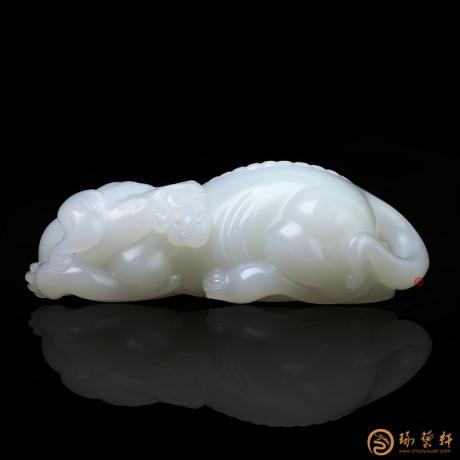 【琢藝軒】穆宇靜 新疆和田白皮一級(jí)白籽玉把件 大權(quán)在握 92.8克