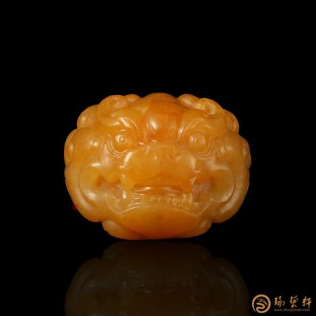 【琢藝軒】新疆和田黃玉籽玉掛件 獸面 13克