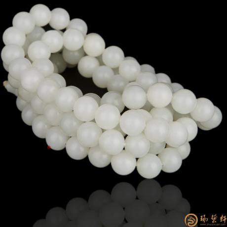 【琢藝軒】新疆和田一級白籽玉手串108顆 90.8克
