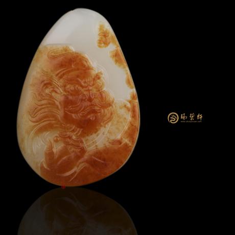 【琢藝軒】穆宇靜 新疆和田紅皮白玉籽玉掛件 鐘馗 37.7克