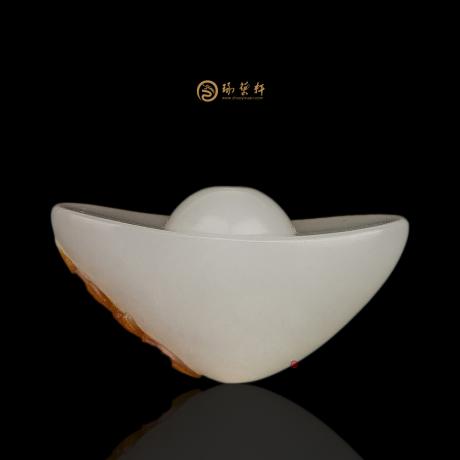 【琢藝軒】新疆和田紅皮羊脂白玉籽玉掛件 財福雙至 9.2克