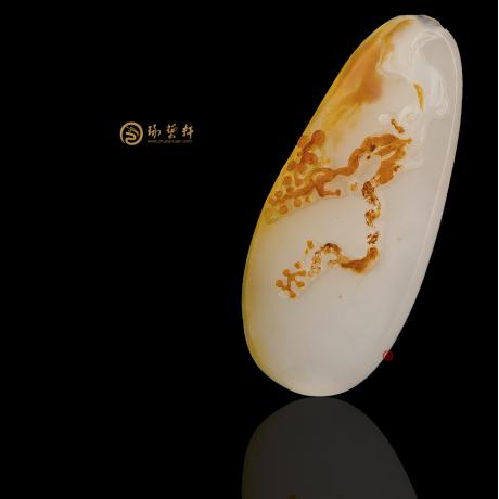 【琢藝軒】新疆和田紅皮一級(jí)白籽玉掛件 喜上眉梢 6.7克