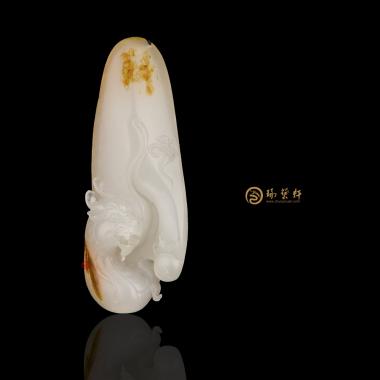 新疆和田紅皮一級(jí)白籽玉掛件 祥龍 10克（獨(dú)籽）