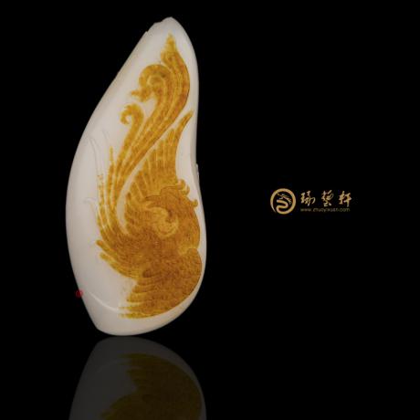 【琢藝軒】新疆和田紅皮羊脂白籽玉掛件 涅磐 24克