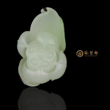 新疆和田籽玉翠青掛件 蓮 10克