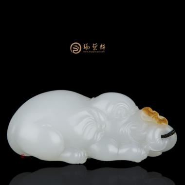黃楊洪 新疆和田紅皮一級白籽玉掛件 太平有象 24克