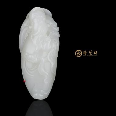 新疆和田灑金皮一級(jí)白籽玉把件 關(guān)公 150克
