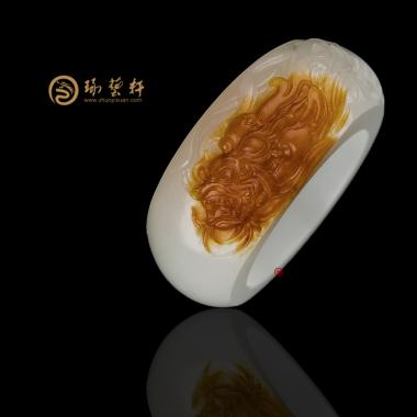 新疆和田紅沁皮一級(jí)白籽玉扳指 神武 11.8克