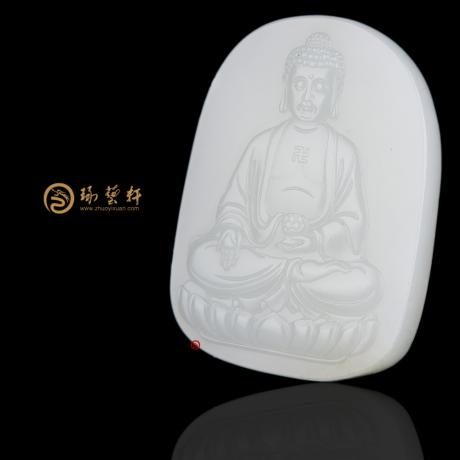 【琢藝軒】穆宇靜 新疆和田玉籽玉玉牌 生肖守護神之阿彌陀佛 51克