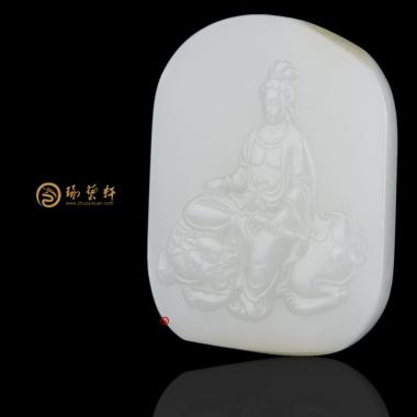 穆宇靜 新疆和田玉籽玉玉牌 生肖守護神之文殊菩薩 51克