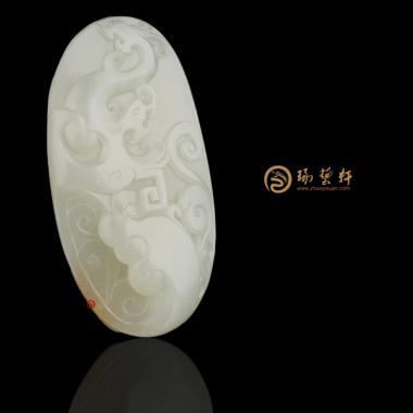 新疆和田玉紅皮白玉籽玉掛件 騰 44克