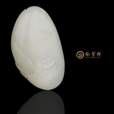 新疆和田玉白皮白玉籽玉掛件 山水 28克