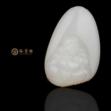 新疆和田紅皮白玉籽玉掛件 彌勒佛 29克