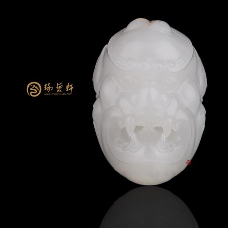 【琢藝軒】新疆和田羊脂白籽玉掛件 守護(hù) 45克