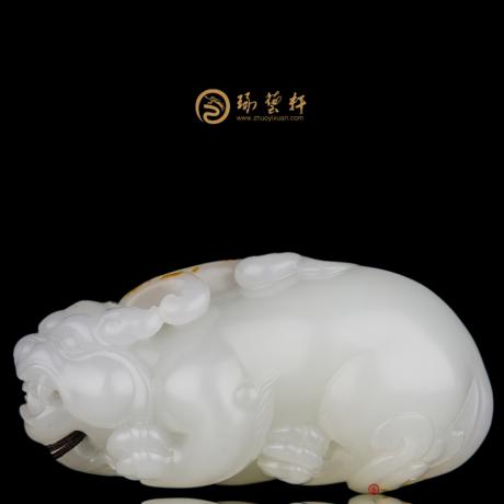 【琢藝軒】黃楊洪 新疆和田紅皮一級(jí)白籽玉把件 鴻運(yùn)當(dāng)頭 77.6克