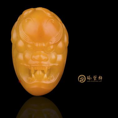 新疆和田黃沁皮籽玉掛件 守護(hù) 41克