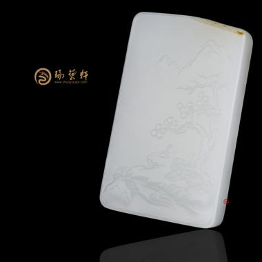 新疆和田紅皮羊脂白籽玉牌子 清風(fēng)徐來 65.5克