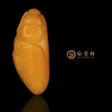 新疆和田黃沁白玉籽玉掛件 彌勒佛 44克（獨(dú)籽）